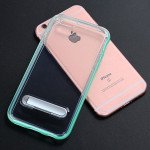 Wholesale iPhone SE (2020) / 8 / 7 Clear Armor Bumper Kickstand Case (Black)